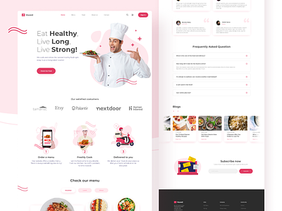 Vouwd Healthy Food Catering - Landing Page breakfast catering chef clean cook delicious delivery dinner food healthy how it works lunch meal product red simple strong subscription