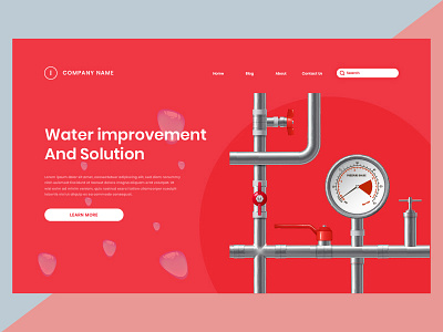 Water improvement And Solution illustration illustrator isometric landingpage photoshop solution ui ui design uiux ux uxdesign water webpage