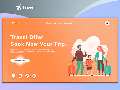 Travel web page design design free illustration illustrator landing page photoshop traditional travel travel agency travel app traveling travelling typography ui uiux ux uxdesign vector web website