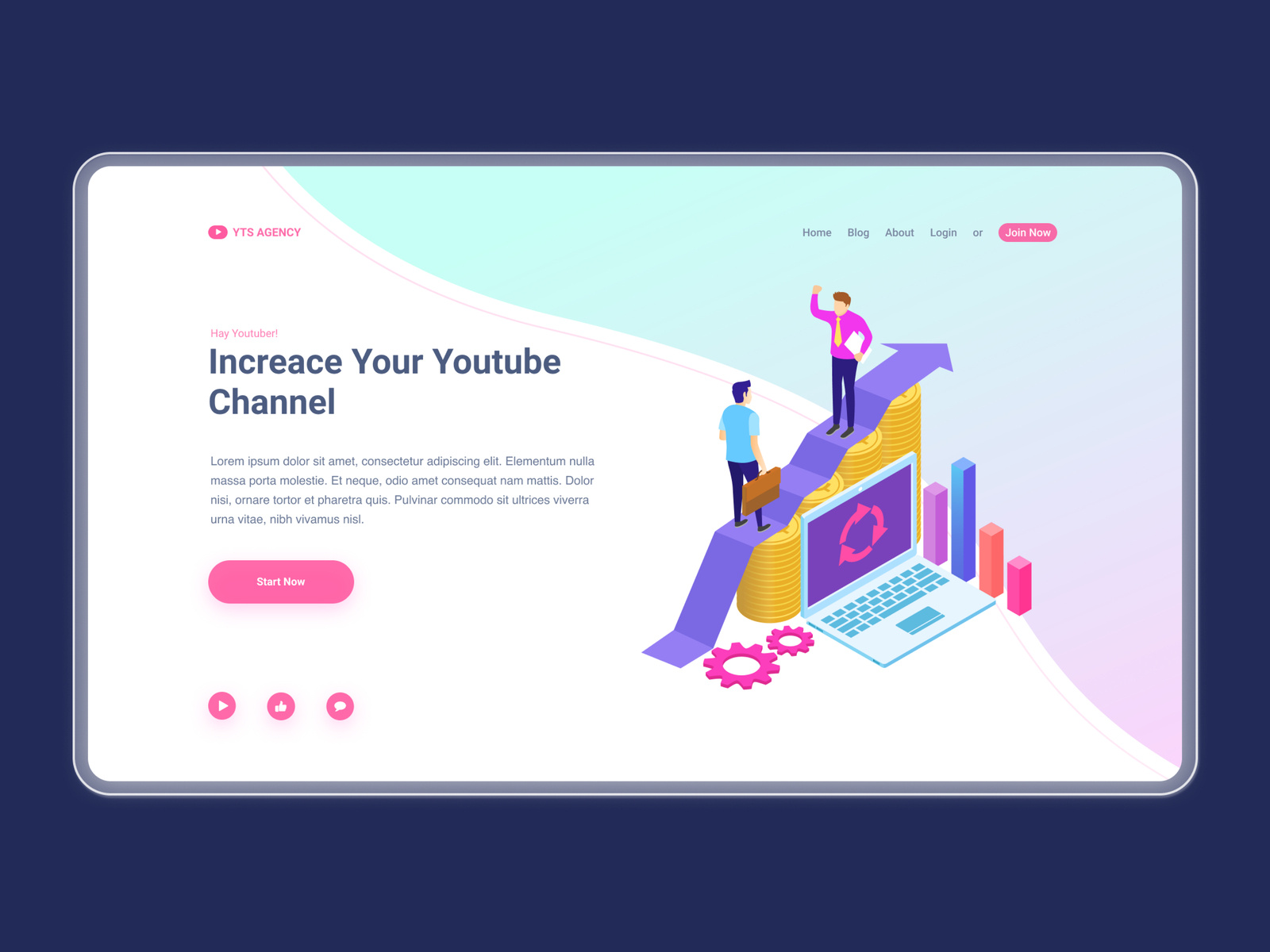 Landing Page Grow Youtube by Muhammad Mohibbullah on Dribbble