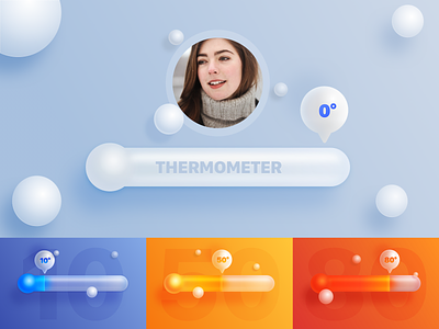 Thermometer design graphics hot temperature ui 海报 设计