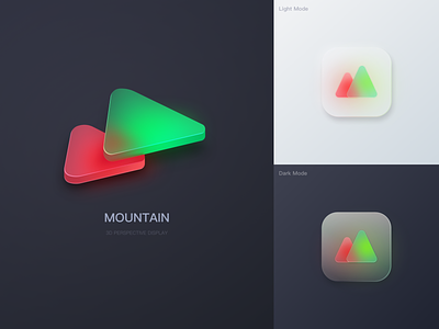 Glass Mountain ICON 3d dark frosted glass graphic design icon icons launcher icon logo ui