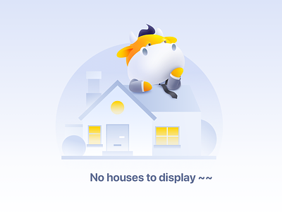 No houses to display 3d cattle cow default page design error page estate agent graphic design home illustration no house ui 插图 无房源显示 海报 牛 缺省页 设计 错误页