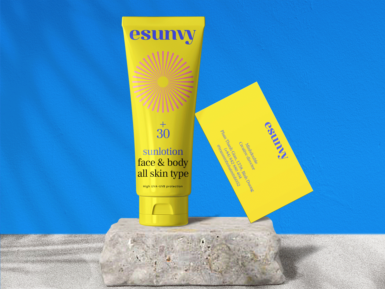 Esunvy packaging beauty brand identity branding branding concept branding design cosmetic graphic design logo packaging packagingdesign sunlotion typography vibrant