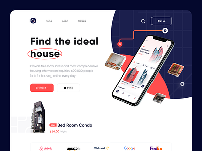 Rental app landing page