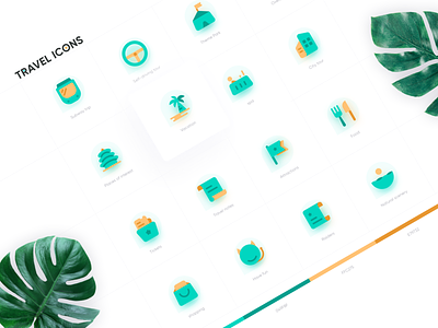 Travel item icon design design illustration logo mobile ui ui vector 动画 卷筒纸 插图 设计