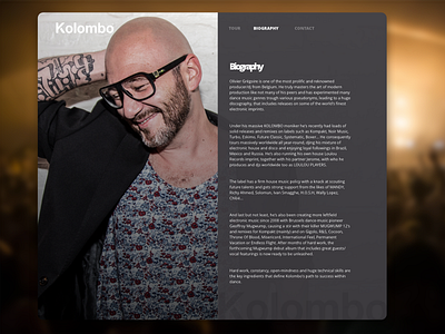 Proposal biography page for DJ Kolombo