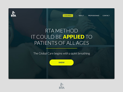 RTA Method Website clean landing page minimalistic physiotherapy rta method simple ui visual design web