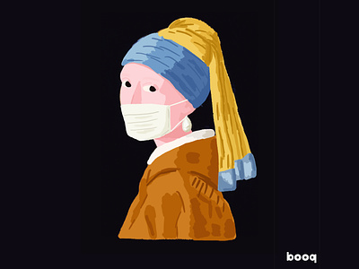 booq series: Girl with a Pearl Earring by Johannes Vermeer covid19 current events design digital illustration digital painting graphic design illustration museum