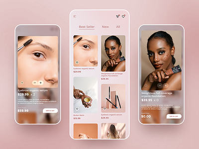 Cosmetic Online Shop - Mobile App Design android app application beauty business clean cosmetic cosmetics design ios makeup medical mobile organic service shop shopping skincare ui ux
