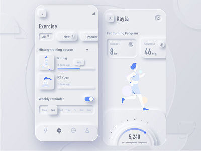 Neuomorphism fitness ui