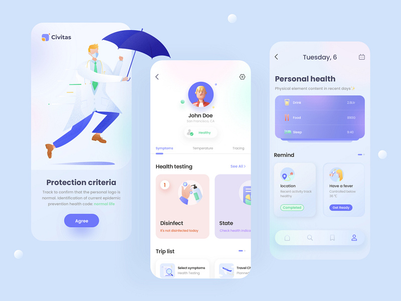 Covid-19 gradient page by Anthony on Dribbble