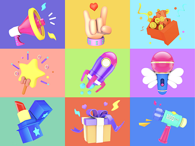 Live gift 3 × 3 app branding design illustration