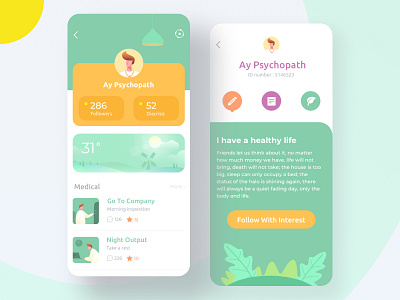 Personal Center illustration ui ux