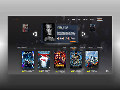 Cinexplore Landing Page adobe xd movie movie app uidesign uiuxdesign uixdesign ux design