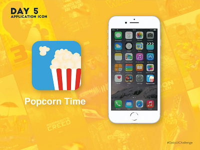 App Icon design app dailyui dailyuichallenge design flat mobile app movie popcorn time ux