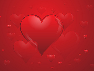 Love heart red valentine romance background Premium Vector