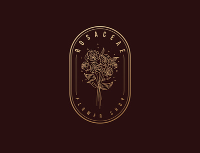 ROSACEAE Flower Shop Logo app branding design flower gradient leaf logo luxury modern rose rosemary shop simple vector