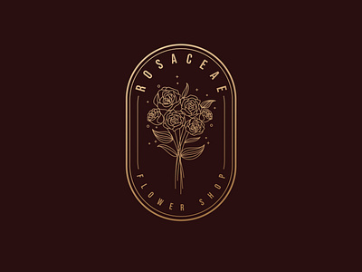 ROSACEAE Flower Shop Logo