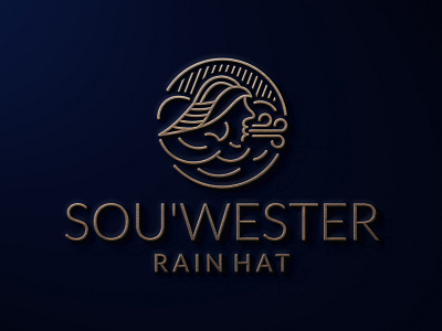 SOU'WESTER RAIN HAT app branding custom design fishing hat illustration logo logo design logo designer modern rain simple vector
