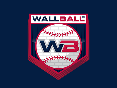 WALL BALL badge emblem fitness game inspiration logo logomascot power sign simple speed sport sticball team