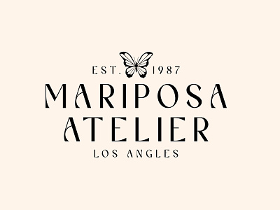 Mariposa Atelier branding classy customtype design display elegant fashion font high end logo logotype luxury premium sans serif simple typeface unique wordmark