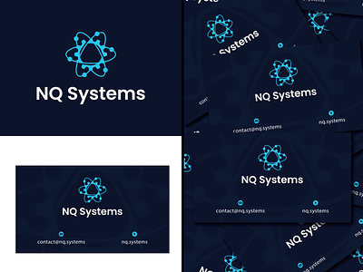 NQ Systems Logo and Business Card Design branding business card custom logo graphic design icon logo logo design logo mark logotype modern logo symbol technology logo vector
