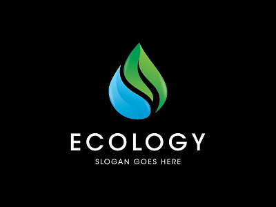 ecology nature leaf with water logo aqua art beauty bio blue botany clear company concept corporate design drop droplet eco ecology flora fresh freshness graphic green