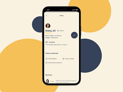 Roomie - Profile | Find Roommate App app design ios app design mobile ui profile ui uidesign visual design