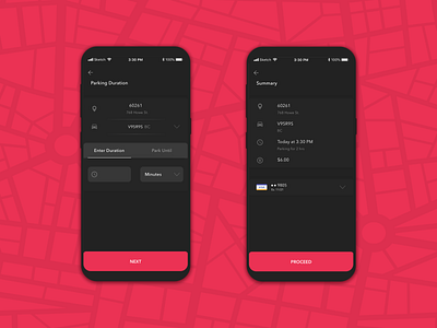 ParkIt - Payments android app app design find parking app mobile ui parking app ui uidesign ux vector