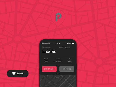 ParkIt UI Kit - For Sketch [ Free ] app free sketch freebie mobile ui resource uikit uikits