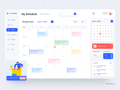 Freelancer Schedule Dashboard - Workhubs