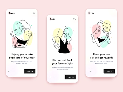 Hair Salon Mobile App app app design appointment book branding dashboad design haircut hairdresser hairstyle illustration managment minimal product design salon ui vector web webdesign website