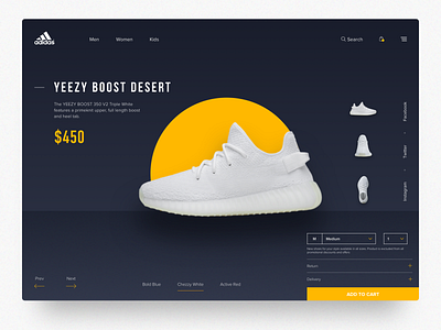 Adidas Original- Web Concept adidas adidas originals branding casual shoes design flat identity minimal shoes sneaker sports typography ui ux ux ui vector web webdesign website yellow