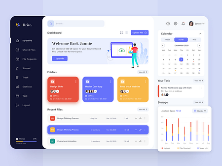 Drive- Storage Management Dashboard Concept by Bhavna Kashyap for ...