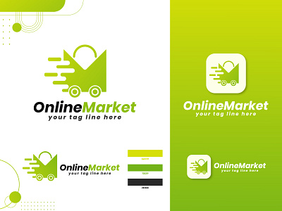 Online Shop Logo Design app brand identity concept ecommerce flat logo logo design m letter logo online shop online shopping vector