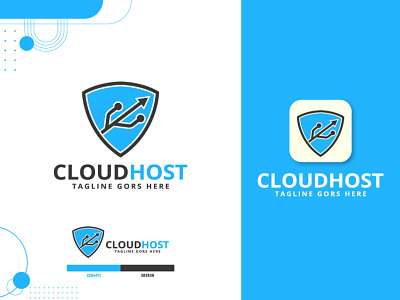 Cloud Host Logo Design app cloud data cloud icon cloud plane cloud server cloud symbol flat icon logo design vector