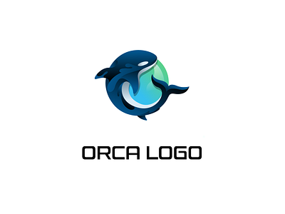 Orca Logo animal circle fish logo orca orcas round