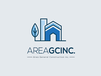 AGCINC. Logo blue building business elegant house logo minimlist simple vector
