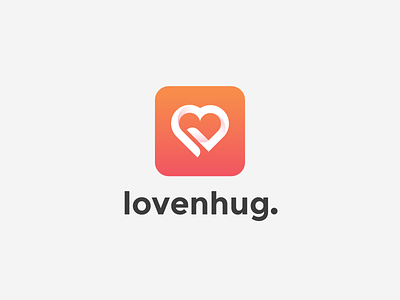 Lovenhug Logo cinta feminime gradient graphics logo love modern oranye romance romantic