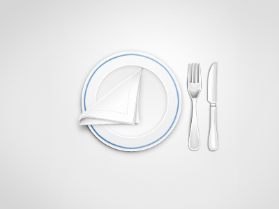 Place Setting dinner fork knife minimilist napkin omnomnom plate