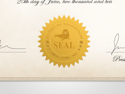 The real seal degree diploma seal