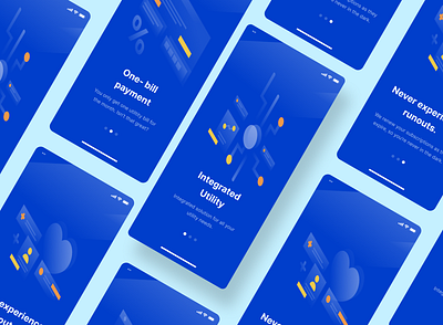 Utilitapp - Integrated Utility Management App Onboarding app branding credit card design illustration onboarding payment product smart home splash tech utility