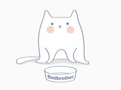 My Cat cartoon cat character cute design funny hungry illustration