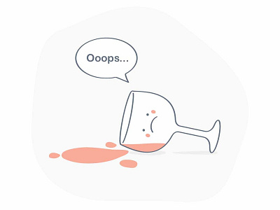 Oops... 404 cartoon character design error fail funny illustration ooops oops wine wineglass