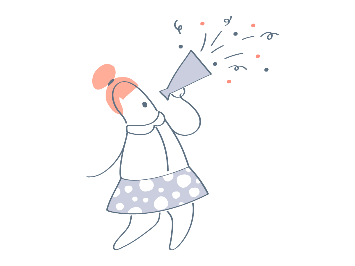 Cartoon Woman Shouts In A Megaphone By Alex Pravda On Dribbble