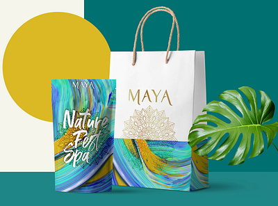 MAYA SPA BAG 3d adobe art artistic bag branding clean concept design illustration logo luxury brand tropical typography ui ux