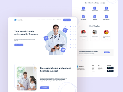 Healthcare Landing Page app design designapp exploration icons inspiration ui uidesign ux website website design