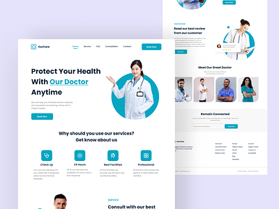 OurCare - Healthcare Landing Page app design designapp health healthcare landing page ui uidesign uiux ux web web app web design website