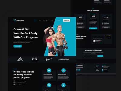 Power Center - Fitness Center Landing Page